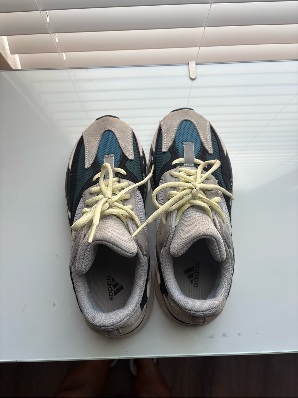 Yeezy Wave Runner Style Sneakers in Teal, Cream & Black